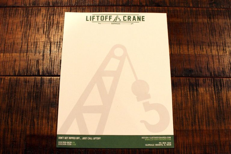 Custom Letterhead by Stoltz Design for Liftoff Crane Services