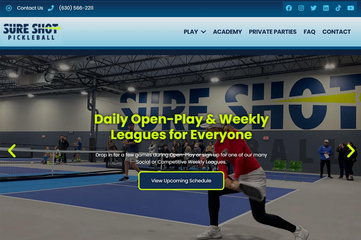 Stoltz Design custom Sure Shot Pickleball website
